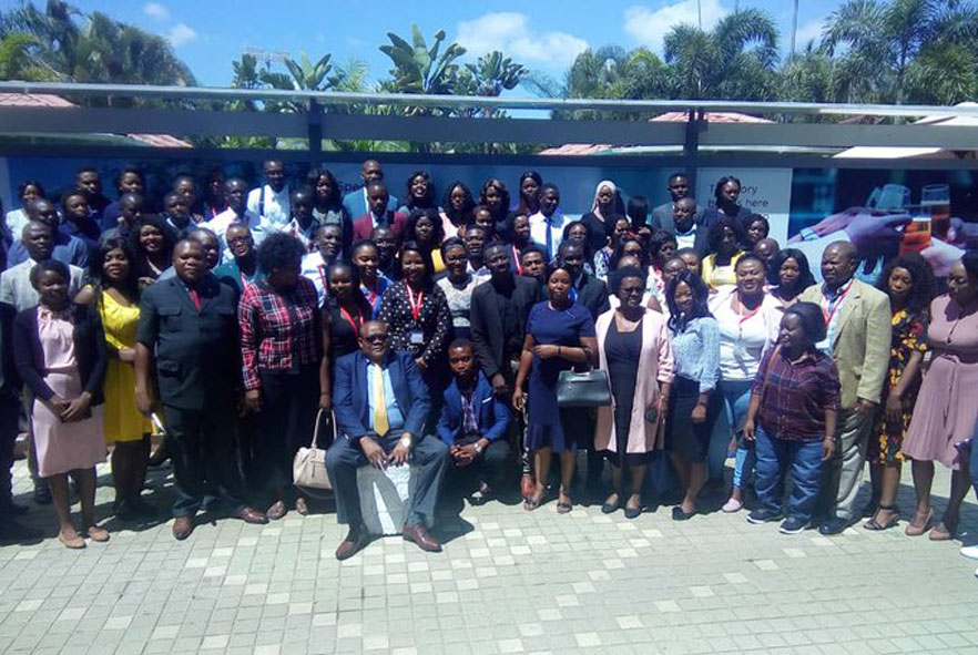 A group photo of members of the Zambia Society of Physiotherapy