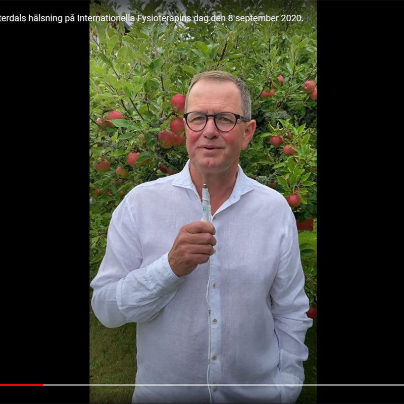 Image from video of a message from President of the Swedish Association of Physiotherapists to mark World PT Day 2020