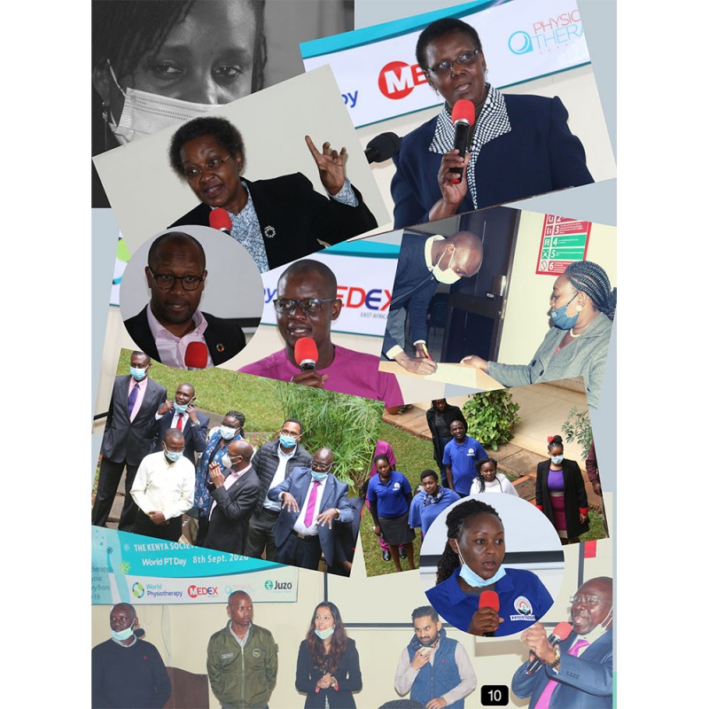 Photo collage of World PT Day 2020 events in Kenya