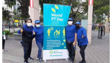 Photograph of activities held by Peruvian Association of Physiotherapy to mark World PT Day 2021