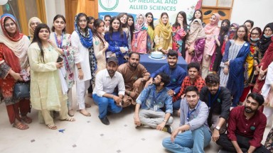 World PT Day 2021 activities at Hyderabad Institute of Medical and Allied Sciences in Sindh, Pakistan